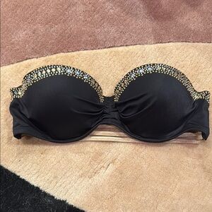 Victoria's Secret Black and Gold Lace Bandeau